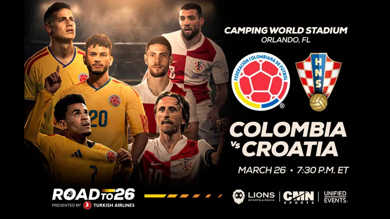 Cầu thủ Colombia và Croatia quyết tâm tranh chấp bóng Cầu thủ Colombia và Croatia quyết tâm tranh chấp bóng
